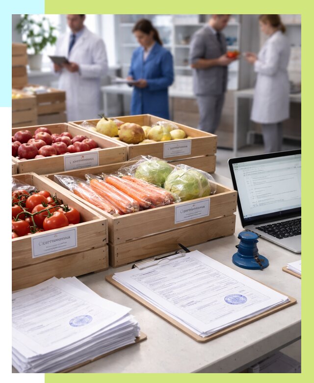 Сертификация овощей и фруктов в Ялуторовске от 8780 р. | Алешин-Лтр