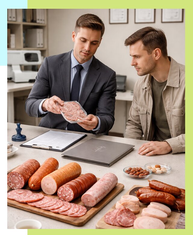 Сертификация колбасных изделий в Ялуторовске от 7747 р. | Алешин-Лтр